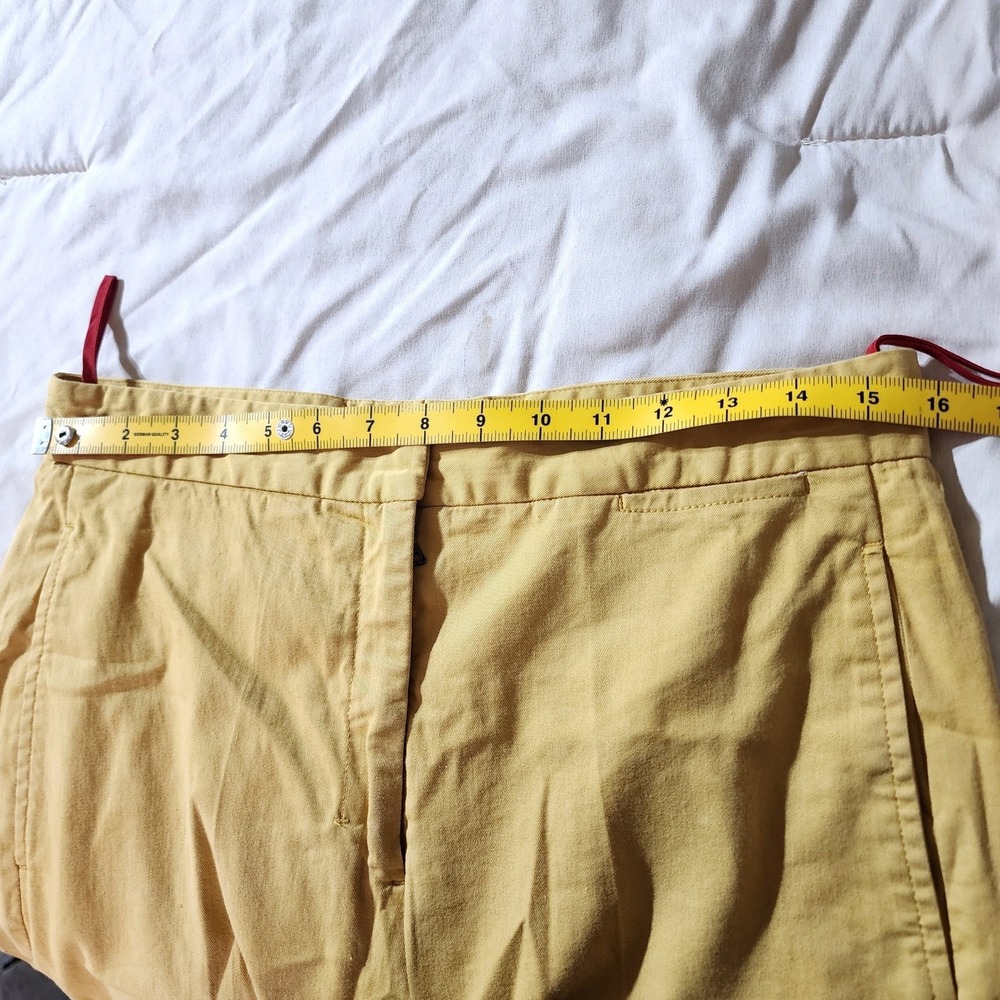 Prada Milano Shorts Mens 42 (32) Mustard Yellow Good Tailored Cotton Blend Italy - Picture 9 of 10